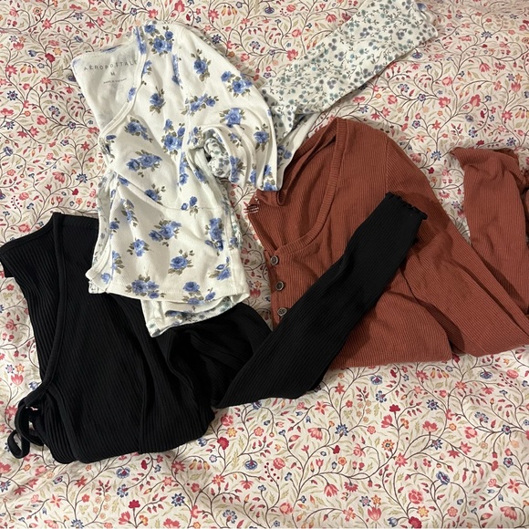 Bundle of three ribbed long sleeve tops - Picture 2 of 5